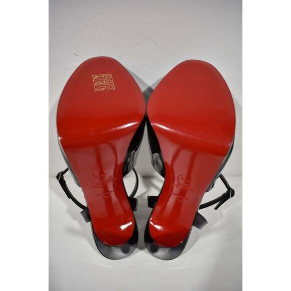 Christian Louboutin Miradona 120 Black Patent Ankle Strap Sandal Heel Pump 37 - Picture 12 of 12